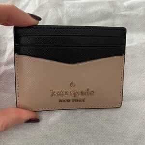 Kate Spade Black and Cream Card Holder